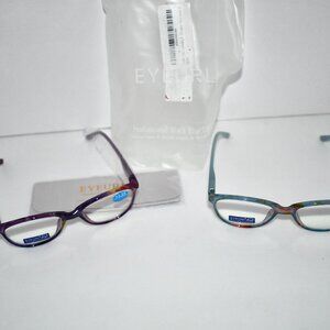 EYEURL Cat Eye Reading Glasses - 2 Pack Blue Light Blocking Readers 1.25x, NWT